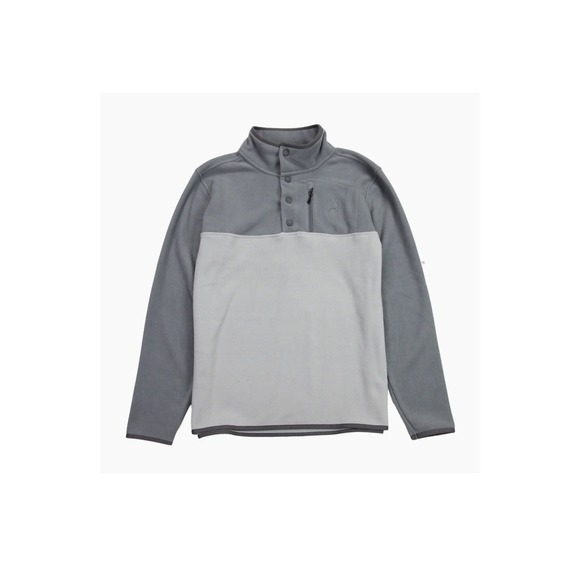 Spyder Men's Fleece Snap T Jacket  Medium M 1/4 Button Hiking Top Steel Grey New - Picture 1 of 13